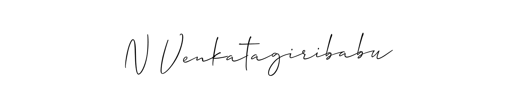 Use a signature maker to create a handwritten signature online. With this signature software, you can design (Allison_Script) your own signature for name N Venkatagiribabu. N Venkatagiribabu signature style 2 images and pictures png