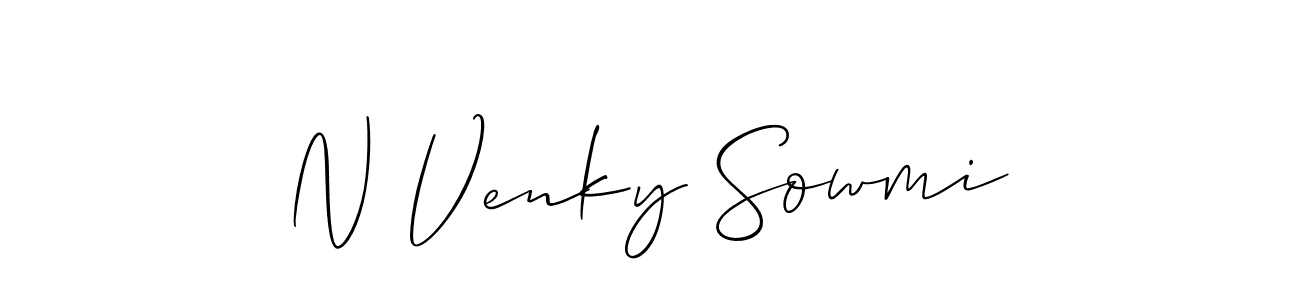 Design your own signature with our free online signature maker. With this signature software, you can create a handwritten (Allison_Script) signature for name N Venky Sowmi. N Venky Sowmi signature style 2 images and pictures png