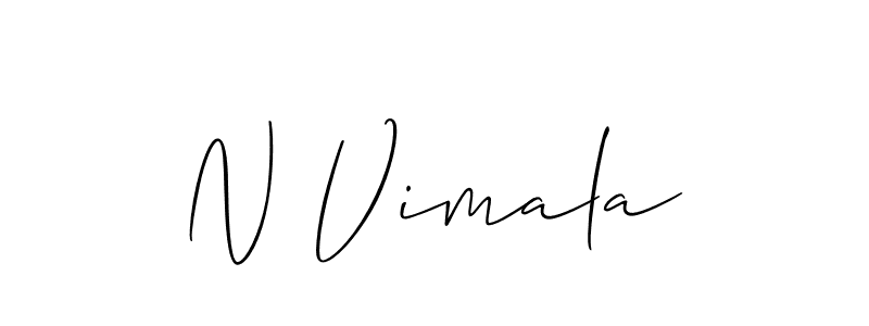 How to make N Vimala name signature. Use Allison_Script style for creating short signs online. This is the latest handwritten sign. N Vimala signature style 2 images and pictures png