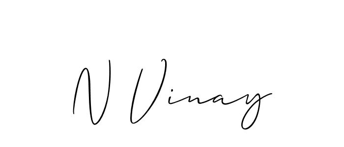 How to make N Vinay name signature. Use Allison_Script style for creating short signs online. This is the latest handwritten sign. N Vinay signature style 2 images and pictures png