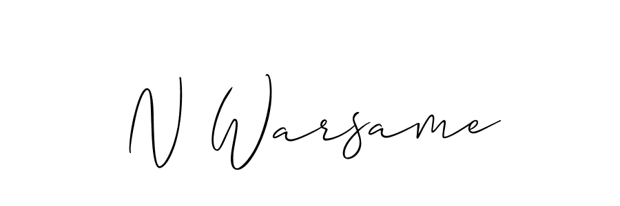 Design your own signature with our free online signature maker. With this signature software, you can create a handwritten (Allison_Script) signature for name N Warsame. N Warsame signature style 2 images and pictures png