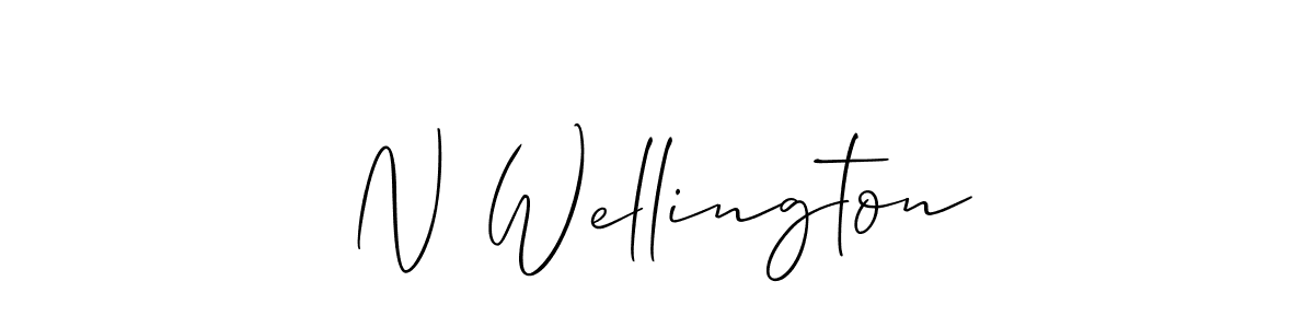 Design your own signature with our free online signature maker. With this signature software, you can create a handwritten (Allison_Script) signature for name N Wellington. N Wellington signature style 2 images and pictures png