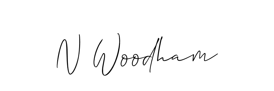 You should practise on your own different ways (Allison_Script) to write your name (N Woodham) in signature. don't let someone else do it for you. N Woodham signature style 2 images and pictures png