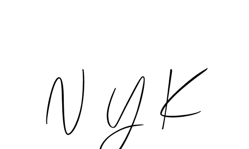 Also You can easily find your signature by using the search form. We will create N Y K name handwritten signature images for you free of cost using Allison_Script sign style. N Y K signature style 2 images and pictures png