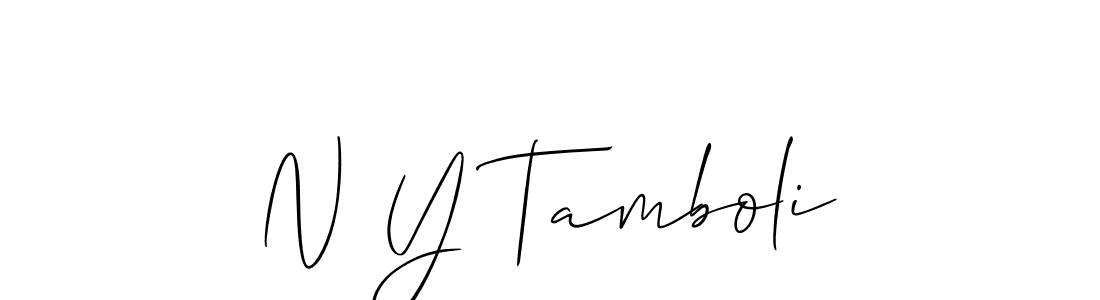 Also You can easily find your signature by using the search form. We will create N Y Tamboli name handwritten signature images for you free of cost using Allison_Script sign style. N Y Tamboli signature style 2 images and pictures png