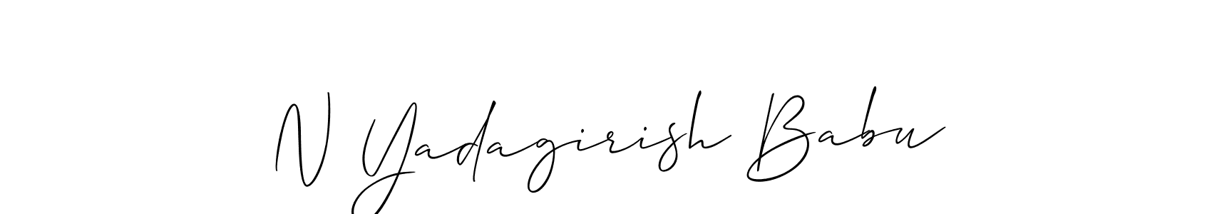 How to make N Yadagirish Babu name signature. Use Allison_Script style for creating short signs online. This is the latest handwritten sign. N Yadagirish Babu signature style 2 images and pictures png