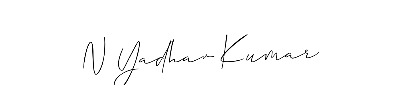 Allison_Script is a professional signature style that is perfect for those who want to add a touch of class to their signature. It is also a great choice for those who want to make their signature more unique. Get N Yadhav Kumar name to fancy signature for free. N Yadhav Kumar signature style 2 images and pictures png
