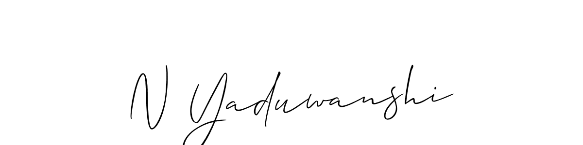 Allison_Script is a professional signature style that is perfect for those who want to add a touch of class to their signature. It is also a great choice for those who want to make their signature more unique. Get N Yaduwanshi name to fancy signature for free. N Yaduwanshi signature style 2 images and pictures png