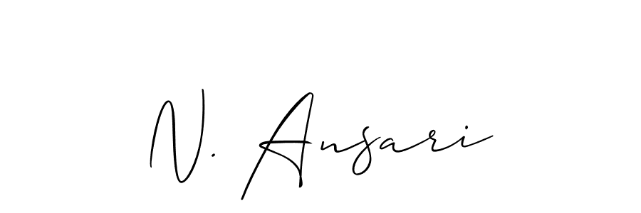 Make a short N. Ansari signature style. Manage your documents anywhere anytime using Allison_Script. Create and add eSignatures, submit forms, share and send files easily. N. Ansari signature style 2 images and pictures png