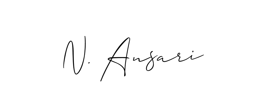 Make a short N. Ansari signature style. Manage your documents anywhere anytime using Allison_Script. Create and add eSignatures, submit forms, share and send files easily. N. Ansari signature style 2 images and pictures png