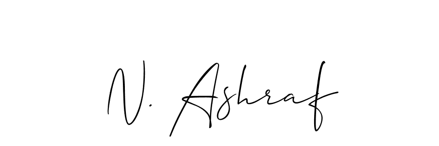 Design your own signature with our free online signature maker. With this signature software, you can create a handwritten (Allison_Script) signature for name N. Ashraf. N. Ashraf signature style 2 images and pictures png