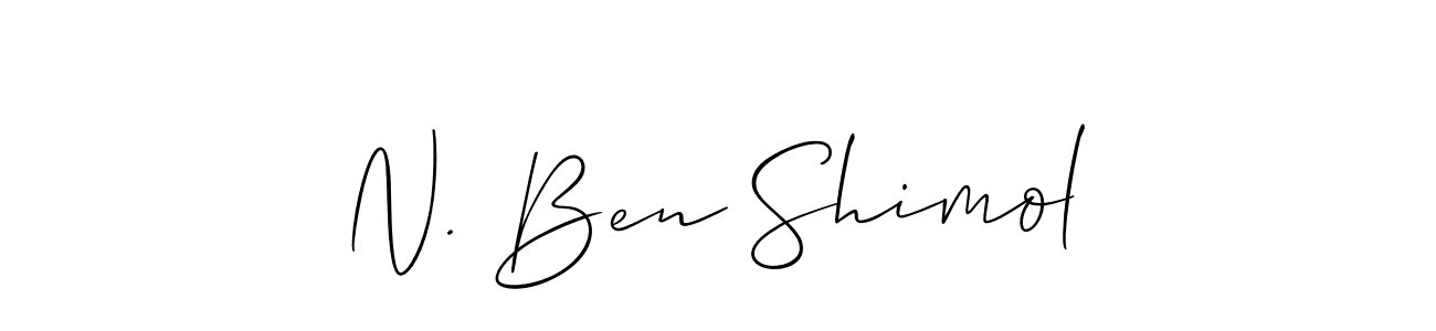 Also You can easily find your signature by using the search form. We will create N. Ben Shimol name handwritten signature images for you free of cost using Allison_Script sign style. N. Ben Shimol signature style 2 images and pictures png