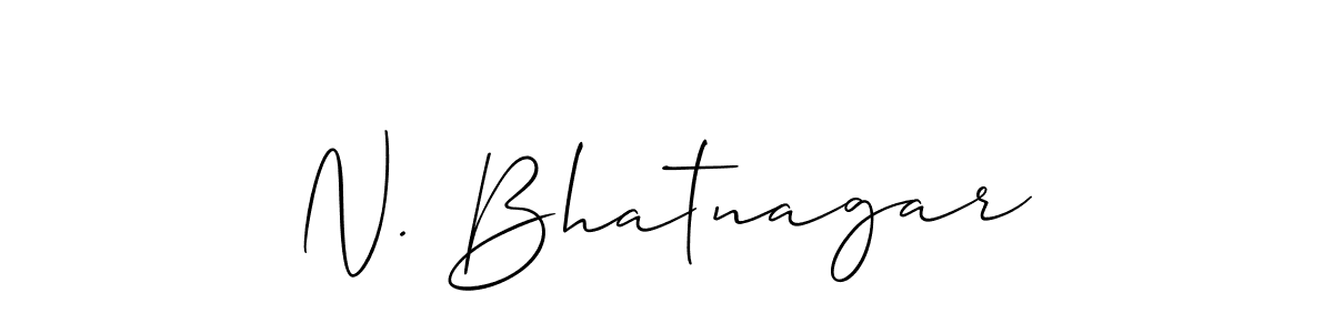 Also You can easily find your signature by using the search form. We will create N. Bhatnagar name handwritten signature images for you free of cost using Allison_Script sign style. N. Bhatnagar signature style 2 images and pictures png