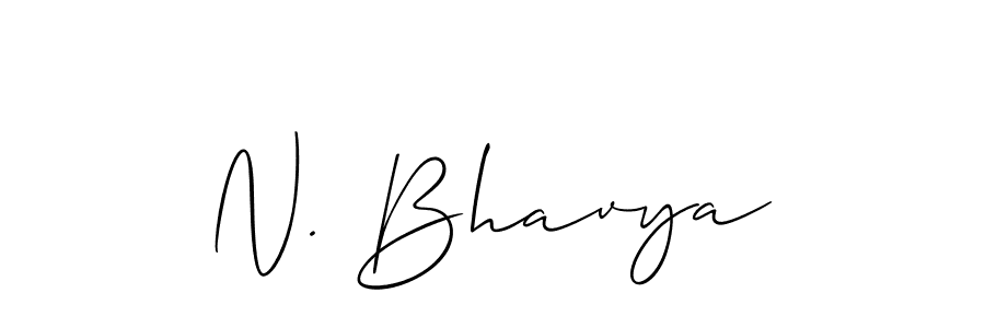 Also we have N. Bhavya name is the best signature style. Create professional handwritten signature collection using Allison_Script autograph style. N. Bhavya signature style 2 images and pictures png