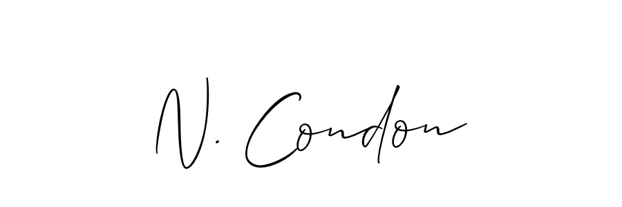 Also we have N. Condon name is the best signature style. Create professional handwritten signature collection using Allison_Script autograph style. N. Condon signature style 2 images and pictures png