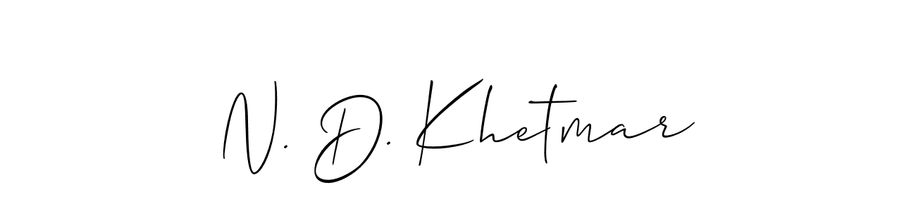 How to make N. D. Khetmar signature? Allison_Script is a professional autograph style. Create handwritten signature for N. D. Khetmar name. N. D. Khetmar signature style 2 images and pictures png