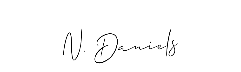 N. Daniels stylish signature style. Best Handwritten Sign (Allison_Script) for my name. Handwritten Signature Collection Ideas for my name N. Daniels. N. Daniels signature style 2 images and pictures png