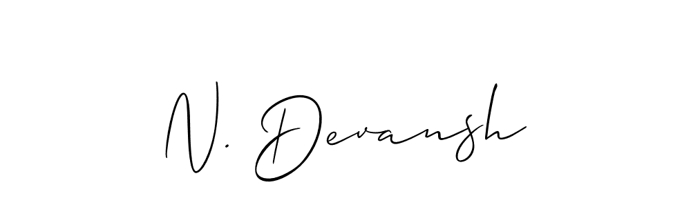 You should practise on your own different ways (Allison_Script) to write your name (N. Devansh) in signature. don't let someone else do it for you. N. Devansh signature style 2 images and pictures png