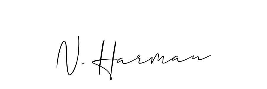 Design your own signature with our free online signature maker. With this signature software, you can create a handwritten (Allison_Script) signature for name N. Harman. N. Harman signature style 2 images and pictures png