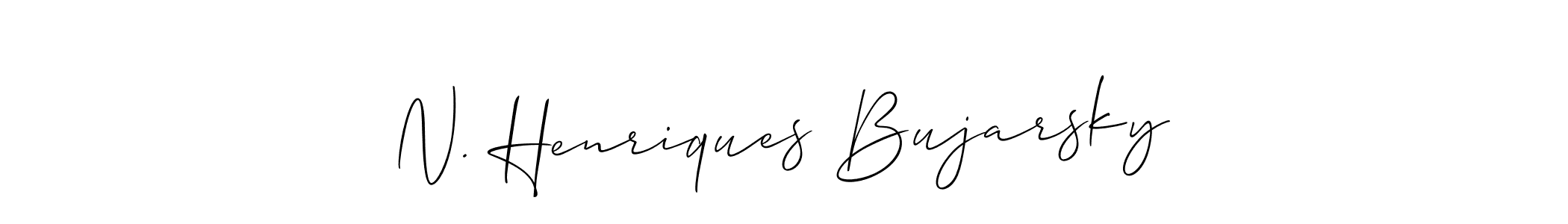 How to make N. Henriques Bujarsky name signature. Use Allison_Script style for creating short signs online. This is the latest handwritten sign. N. Henriques Bujarsky signature style 2 images and pictures png