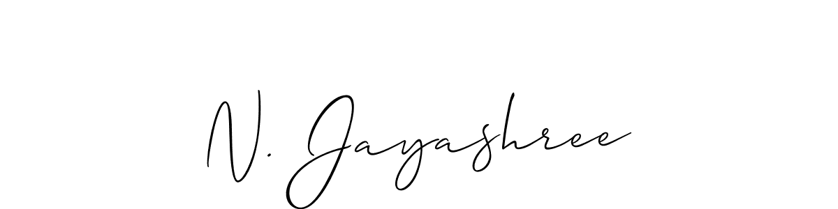 Also You can easily find your signature by using the search form. We will create N. Jayashree name handwritten signature images for you free of cost using Allison_Script sign style. N. Jayashree signature style 2 images and pictures png