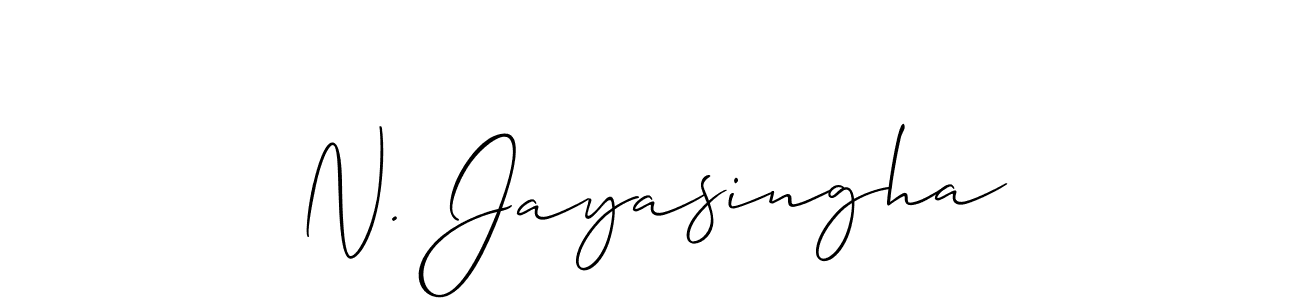Use a signature maker to create a handwritten signature online. With this signature software, you can design (Allison_Script) your own signature for name N. Jayasingha. N. Jayasingha signature style 2 images and pictures png