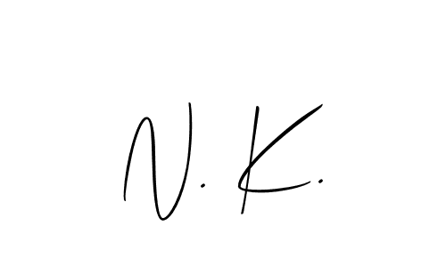 Also You can easily find your signature by using the search form. We will create N. K. name handwritten signature images for you free of cost using Allison_Script sign style. N. K. signature style 2 images and pictures png