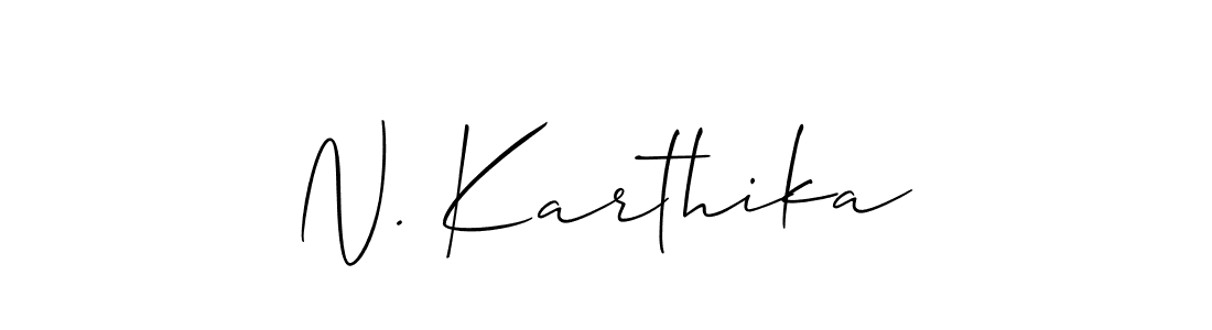 Use a signature maker to create a handwritten signature online. With this signature software, you can design (Allison_Script) your own signature for name N. Karthika. N. Karthika signature style 2 images and pictures png