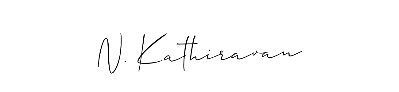 How to make N. Kathiravan name signature. Use Allison_Script style for creating short signs online. This is the latest handwritten sign. N. Kathiravan signature style 2 images and pictures png