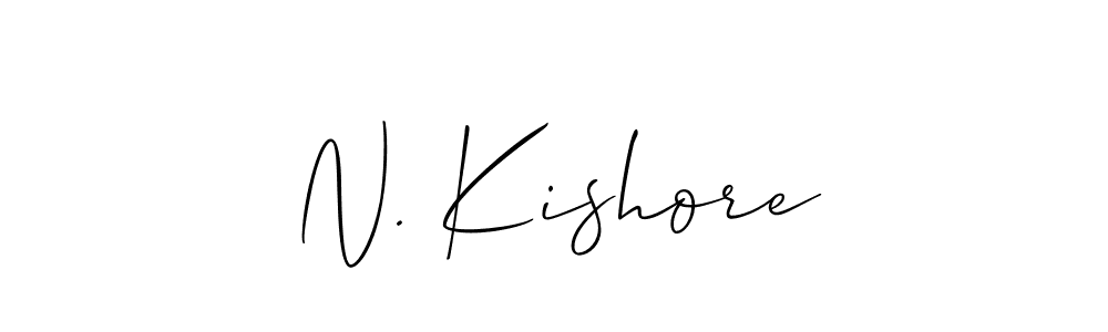 Allison_Script is a professional signature style that is perfect for those who want to add a touch of class to their signature. It is also a great choice for those who want to make their signature more unique. Get N. Kishore name to fancy signature for free. N. Kishore signature style 2 images and pictures png