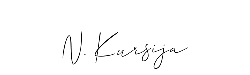 How to make N. Kursija signature? Allison_Script is a professional autograph style. Create handwritten signature for N. Kursija name. N. Kursija signature style 2 images and pictures png