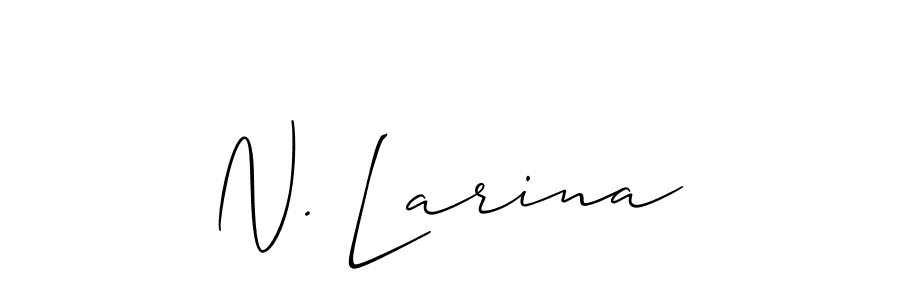 Make a short N. Larina signature style. Manage your documents anywhere anytime using Allison_Script. Create and add eSignatures, submit forms, share and send files easily. N. Larina signature style 2 images and pictures png