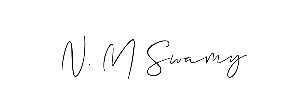 How to make N. M Swamy name signature. Use Allison_Script style for creating short signs online. This is the latest handwritten sign. N. M Swamy signature style 2 images and pictures png