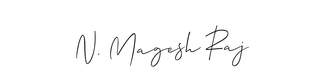 You should practise on your own different ways (Allison_Script) to write your name (N. Magesh Raj) in signature. don't let someone else do it for you. N. Magesh Raj signature style 2 images and pictures png