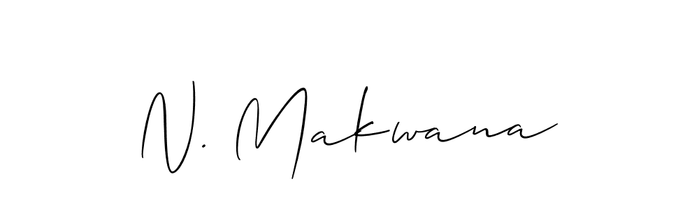 Also we have N. Makwana name is the best signature style. Create professional handwritten signature collection using Allison_Script autograph style. N. Makwana signature style 2 images and pictures png
