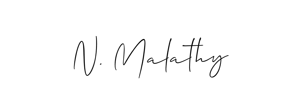 Also we have N. Malathy name is the best signature style. Create professional handwritten signature collection using Allison_Script autograph style. N. Malathy signature style 2 images and pictures png