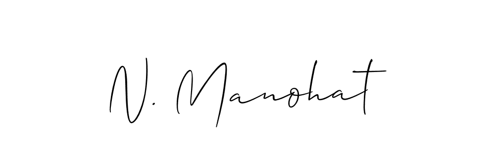 It looks lik you need a new signature style for name N. Manohat. Design unique handwritten (Allison_Script) signature with our free signature maker in just a few clicks. N. Manohat signature style 2 images and pictures png