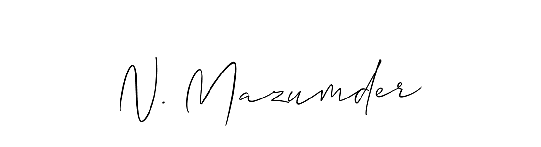 Allison_Script is a professional signature style that is perfect for those who want to add a touch of class to their signature. It is also a great choice for those who want to make their signature more unique. Get N. Mazumder name to fancy signature for free. N. Mazumder signature style 2 images and pictures png