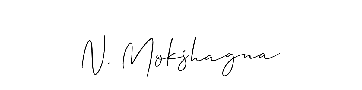 How to make N. Mokshagna name signature. Use Allison_Script style for creating short signs online. This is the latest handwritten sign. N. Mokshagna signature style 2 images and pictures png