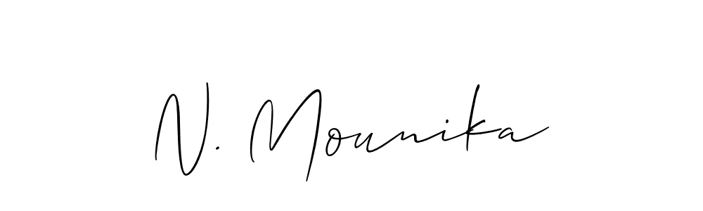 You can use this online signature creator to create a handwritten signature for the name N. Mounika. This is the best online autograph maker. N. Mounika signature style 2 images and pictures png