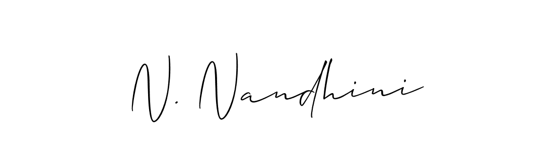 Also we have N. Nandhini name is the best signature style. Create professional handwritten signature collection using Allison_Script autograph style. N. Nandhini signature style 2 images and pictures png