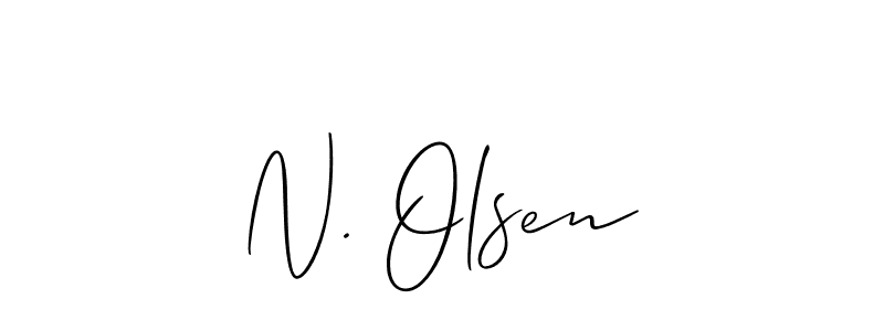Design your own signature with our free online signature maker. With this signature software, you can create a handwritten (Allison_Script) signature for name N. Olsen. N. Olsen signature style 2 images and pictures png