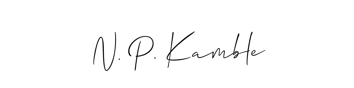 Make a short N. P. Kamble signature style. Manage your documents anywhere anytime using Allison_Script. Create and add eSignatures, submit forms, share and send files easily. N. P. Kamble signature style 2 images and pictures png