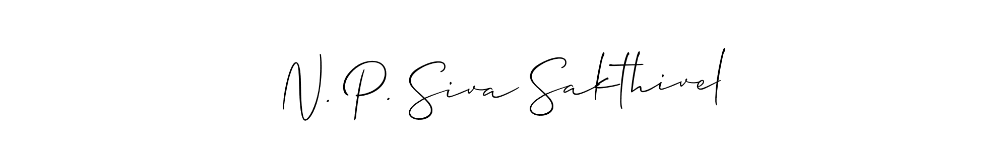 Make a beautiful signature design for name N. P. Siva Sakthivel. With this signature (Allison_Script) style, you can create a handwritten signature for free. N. P. Siva Sakthivel signature style 2 images and pictures png