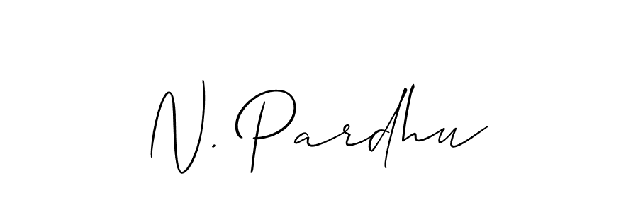 The best way (Allison_Script) to make a short signature is to pick only two or three words in your name. The name N. Pardhu include a total of six letters. For converting this name. N. Pardhu signature style 2 images and pictures png