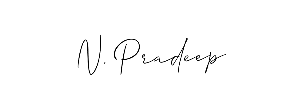 Use a signature maker to create a handwritten signature online. With this signature software, you can design (Allison_Script) your own signature for name N. Pradeep. N. Pradeep signature style 2 images and pictures png