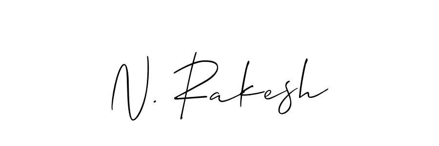 How to make N. Rakesh name signature. Use Allison_Script style for creating short signs online. This is the latest handwritten sign. N. Rakesh signature style 2 images and pictures png