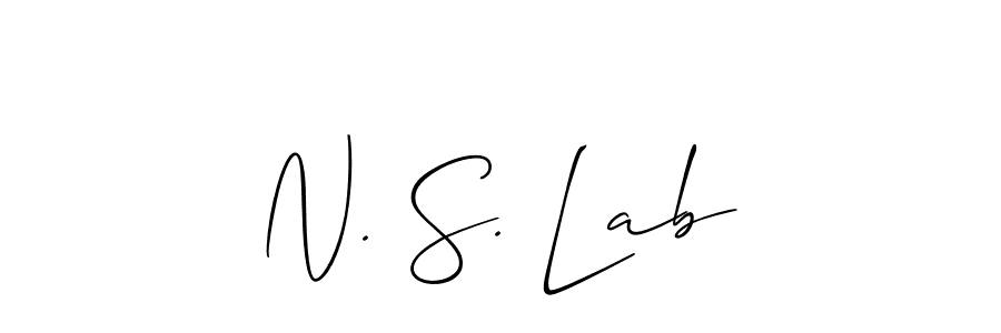 Also You can easily find your signature by using the search form. We will create N. S. Lab name handwritten signature images for you free of cost using Allison_Script sign style. N. S. Lab signature style 2 images and pictures png