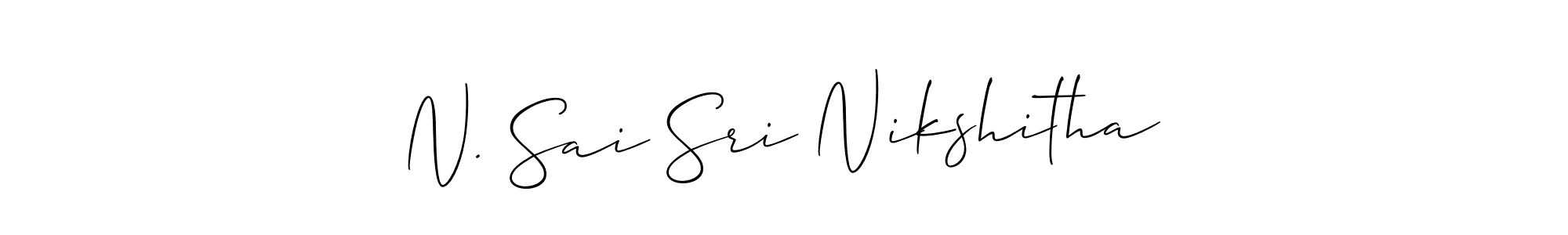 Allison_Script is a professional signature style that is perfect for those who want to add a touch of class to their signature. It is also a great choice for those who want to make their signature more unique. Get N. Sai Sri Nikshitha name to fancy signature for free. N. Sai Sri Nikshitha signature style 2 images and pictures png