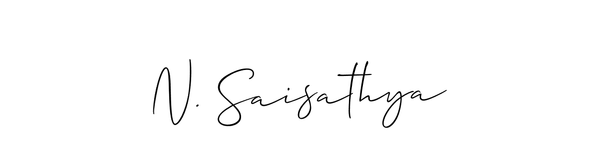 Use a signature maker to create a handwritten signature online. With this signature software, you can design (Allison_Script) your own signature for name N. Saisathya. N. Saisathya signature style 2 images and pictures png